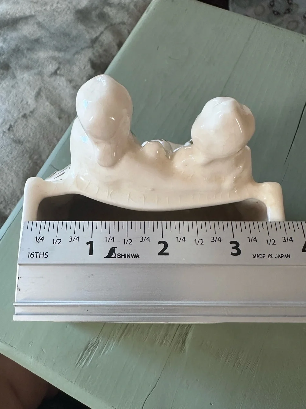 Vintage Ceramic Victorian-Couple Planter with Gold Accents